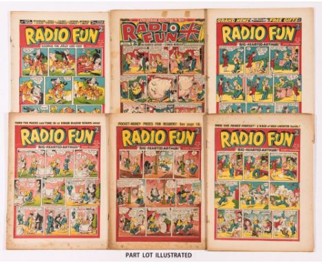 Radio Fun comics (1939) 14, 16, 17, 19, 20, 22-24, 27-31, 34-43, 49, 50, 53, 63 Xmas, 64. First Big-Hearted Arthur cover with