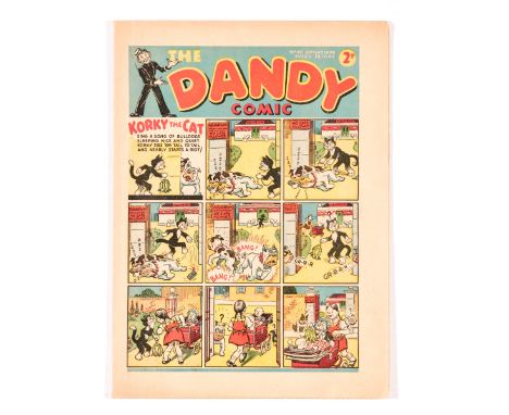 Dandy No 43 (1938). Page 5 ad for first Dandy Monster Comic. Bright covers, cream/light tan pages. No noticeable defects [vfn