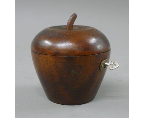 An apple form tea caddy. 10 cm high.