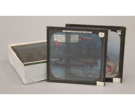 A set of The Suffragettes' Ruse magic lantern slides. 