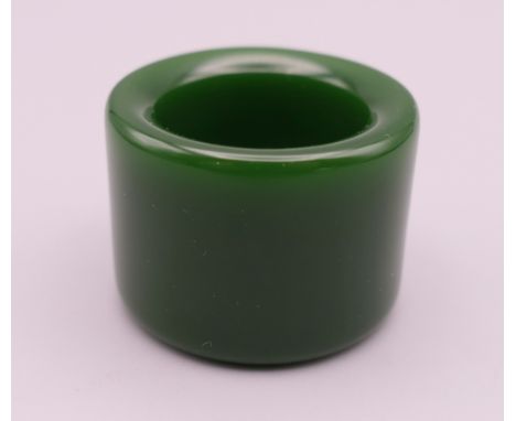 A jade archer's ring. 2.5 cm high.
