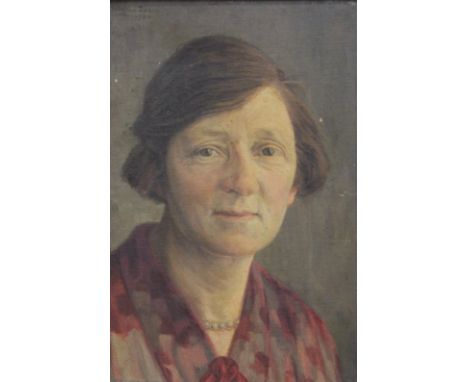 ARTHUR VAN DAELE, A Portrait of a Woman, oil on canvas, signed and dated 1930, framed. 25 x 37 cm.
