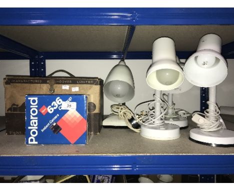 4 LIGHTS &amp; POLAROID CAMERA &amp; VINTAGE HOOVER DUSTETTE