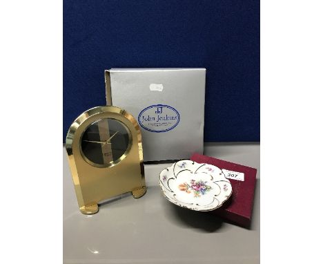 SENATOR BRASS MANTLE CLOCK &amp; 2 OTHER PIECES