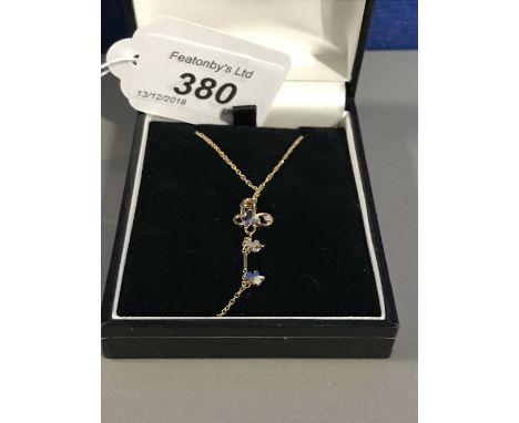 9ct GOLD DIAMOND PENDANT &amp; CHAIN