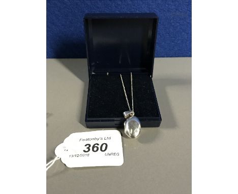 SILVER &amp; DIAMOND PENDANT &amp; CHAIN (925)