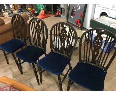 SET OF 4 VINTAGE WHEELBACK CHAIRS
