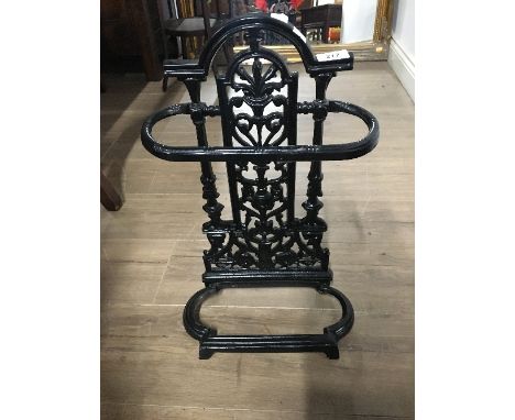 CAST IRON STICK OR UMBRELLA STAND WITH TRAY