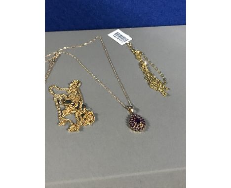 GOLD CHAIN PENDANT WITH AMETHYST