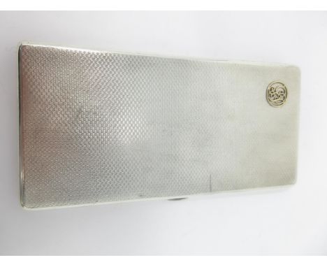 A George V silver large Cigarette Case with engine turning and initials Birmingham 1920, 240 gms. 