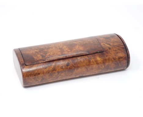 A 19th Century walnut Pipe and Tobacco Box with hinged lid fitted with internal mirror 6in L x 3in W 