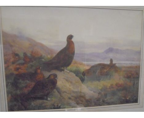 AFTER ARCHIBALD THORBURN "The Morning Call", colour print