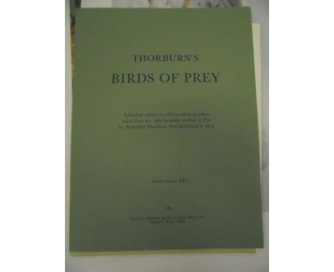 A folio of ARCHIBALD THORBURN "Birds of Prey" prints, No'd. 227/250, with label from "The Tryon Gallery Ltd", to include "Per