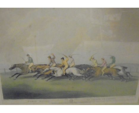 AFTER SAMUEL HOWITT "Horse racing No. 2", colour print by J Godby and H Merke, published by Edward Orme, together with IN THE