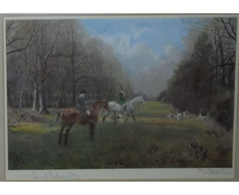 AFTER LIONEL EDWARDS "The Beaufort, Grittleton Wood", colour print, signed in pencil lower left, titled in pencil lower right