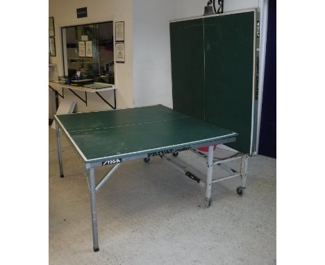 A Stiga Privat roller folding table tennis table