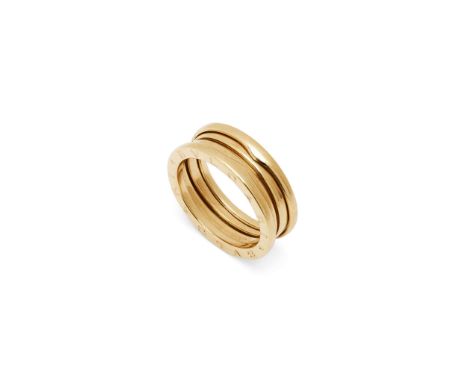  Bulgari: A 'B.Zero.1' ring  The raised band engraved BVLGARI, signed, stamped 750, with Italian marks and UK hallmark Ring s