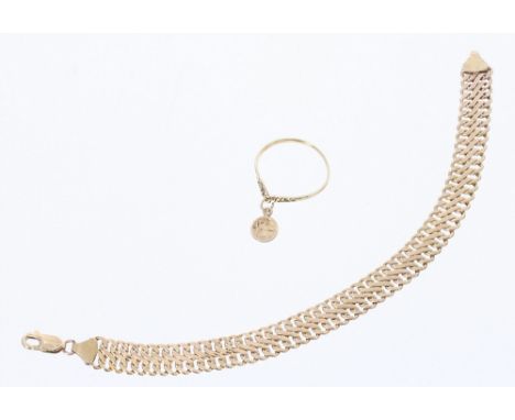 (ref. 12680) 9ct Bracelet and ring (5.9gm) (2)