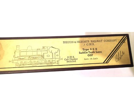 Brass body/chassis kit OO scale for Brecon &amp; Merthyr Railway 0.6.0 saddle tank loco (requires wheels, gears, motor etc.) 