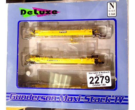 De-Luxe Innovations Maxi Stack IV TTX set of three wagons. P&amp;P Group 1 (£14+VAT for the first lot and £1+VAT for subseque