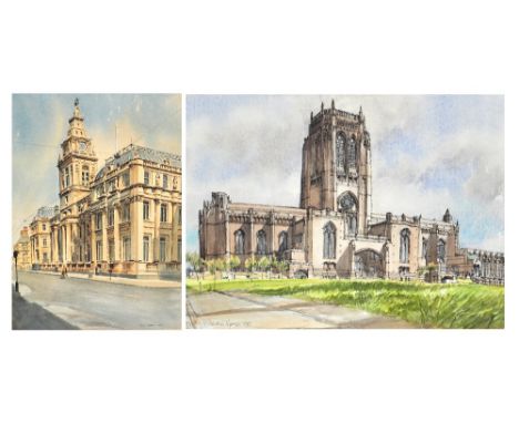 DAVID SHIERS; watercolour "Municipal Buildings, Dale Street", signed and dated 1980, inscribed verso "Pen ink and watercolour