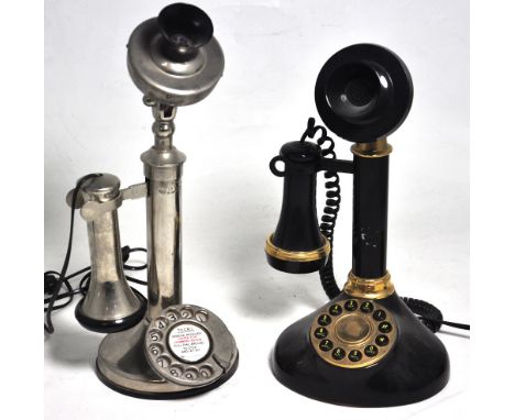 Two reproduction candlestick telephones (2). 