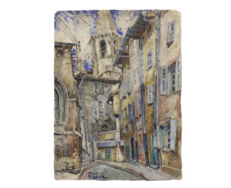 MELA MUTER (MARIA MELANIA MUTERMILCH) (1876-1967)Rue avec clocher d'église signed 'Muter Muter' (lower centre); signed 'Muter