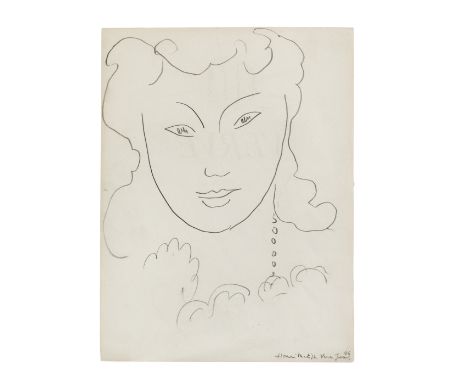 HENRI MATISSE (1869-1954)Portrait de femme (Elvire van Hyfte) signed, inscribed and dated 'Henri Matisse Vence Janv, 46' (low