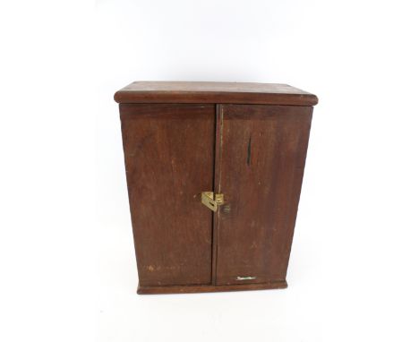 A vintage home made mahogany smokers' cabinet. L31cm x D15cm x H41cm