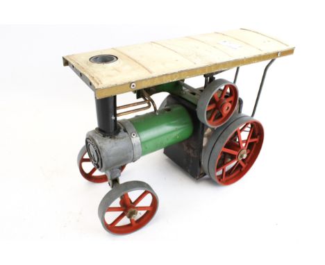 A Mamod steam engine. TE1A, with a green body and red wheels, L26cm