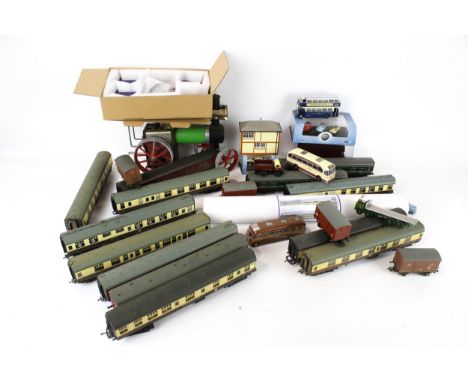A collection of toys and model railway. Comprising a Mamod live steam traction engine, a collection of mainly Oxford diecast 