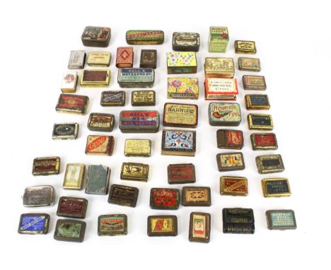 A collection of small vintage tins. Comprising a range of biscuit, tobacco and matchboxes, Coral Flake etc.