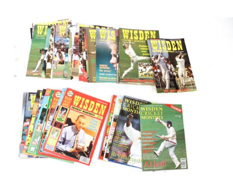A collection of vintage Wisden Cricket magazines. Including 1980s and later examples