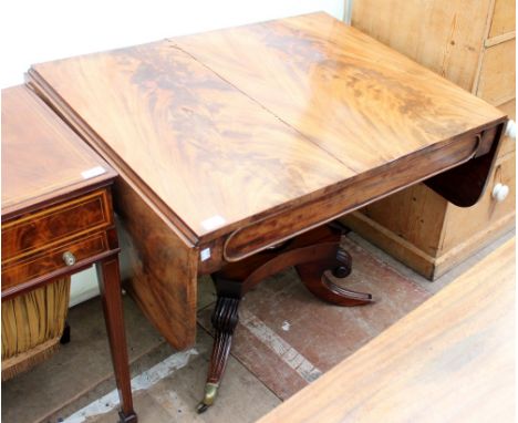 A GEORGE III MAHOGANY SOFA TABLE  93cm wide (AF) together with a set of six 19th century dining chairs with pierced splat bac