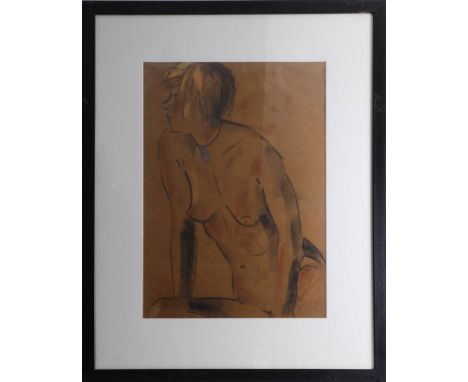 Jill Watkins, pastel sketch of nude lady, 67cm x 46cm, framed and glazed.