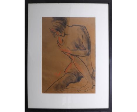 Jill Watkins, pastel sketch of lady, 67cm x 47cm, framed and glazed.