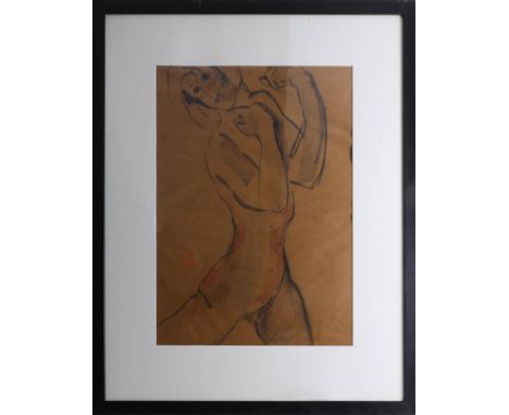 Jill Watkins, pastel sketch of nude lady, 67cm x 47cm, framed and glazed.