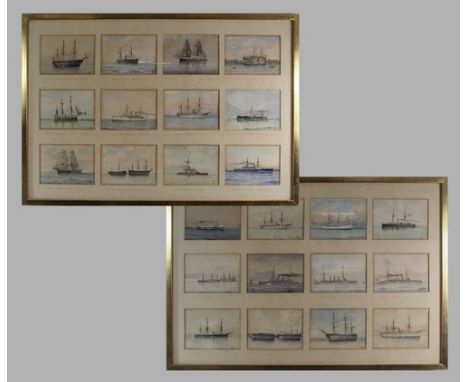 SHIP PORTRAITS.
A collection of 24 named ship portraits by W. Cluett (20) & W.J. Sutton (4). Each image 8.5 x 10cm & either s