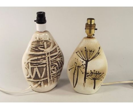 TREMAEN POTTERY.
Two Tremaen, Newlyn lamp bases. Height 22cm & 20cm. 