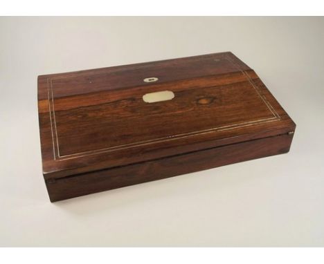 WRITING SLOPE.
A Victorian mother of pearl inlaid writing slope.
Width 40cm.