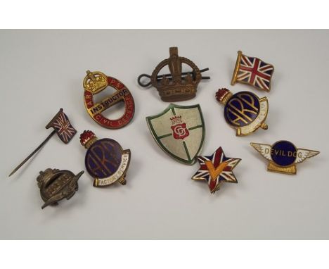 ENAMEL BADGES.
Various wartime badges etc.
Note: Lots 400-414 are mostly badges by Miller of Birmingham. Many obtained by the