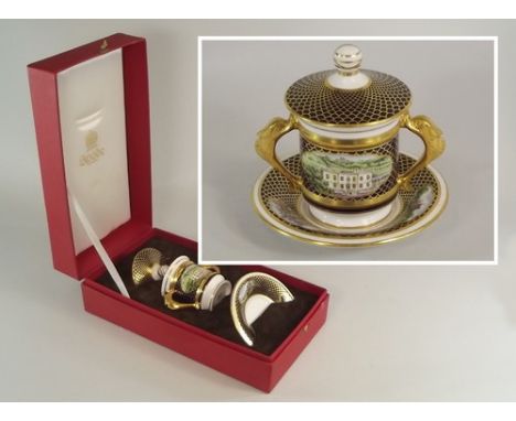 SPODE LIMITED EDITION.
A Spode Limited Edition Greenwich Cup, numbered 15/500, the saucer signed P. Jones. Original presentat