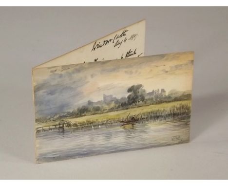 ALFRED YOUNG NUTT.
A miniature watercolour, a of a view of Windsor from the river. Signed & dated 1907. 6 x 9cm. Accompanied 