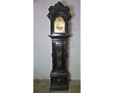 30 Day Grandfather Clock, The German style Clock has a gilded and silvered 11 inch Dial, Having Chime - Silent and Seconds su