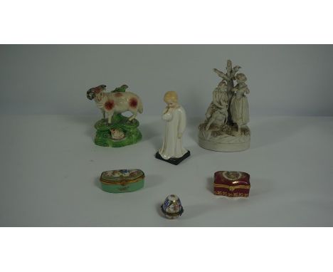 Quantity of Porcelain &amp; Collectables (circa 19th century and later) To include Patch Boxes, Mineral Eggs, Royal Doulton F