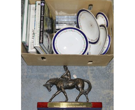 Assorted ceramic dessert set,&nbsp;a faux bronze racing trophy&nbsp;Plumton Racecourse 3rd November 2014, the horse is called