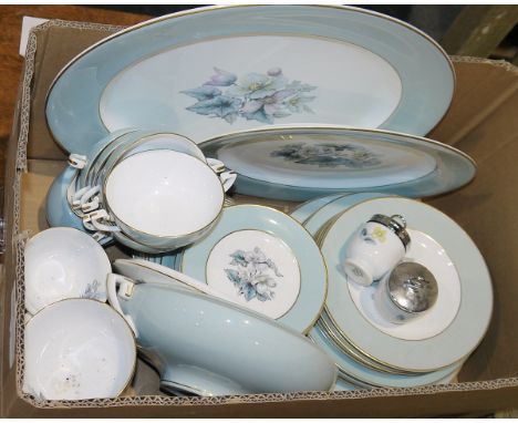 Royal Worcester 'Woodland' part dinner and tea service including lidded tureen, two meat plates, dinner, breakfast and side p