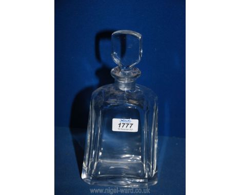 A heavy Orrefors cut glass Decanter, marked 2753. 9 3/4" tall.