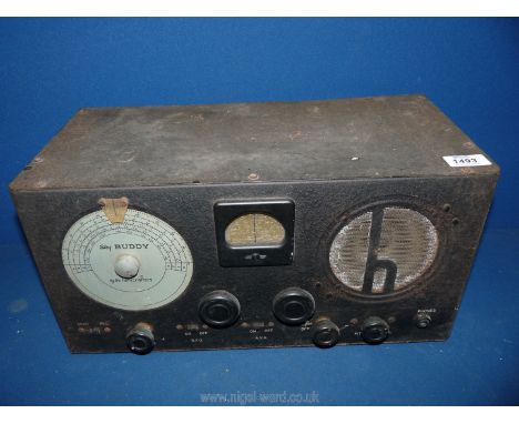 An iron cased Sky Buddy by the Hallicrafters Radio set, with serial no. 103584, 17 1/2'' x 9 1/2'' x 8 7/8'' high.