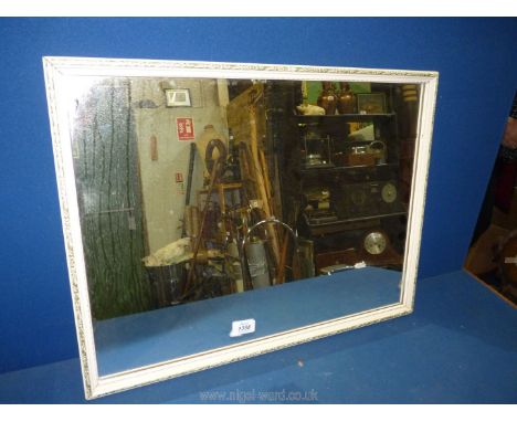A white framed rectangular Wall Mirror, 24 1/2'' x 18 1/4''.